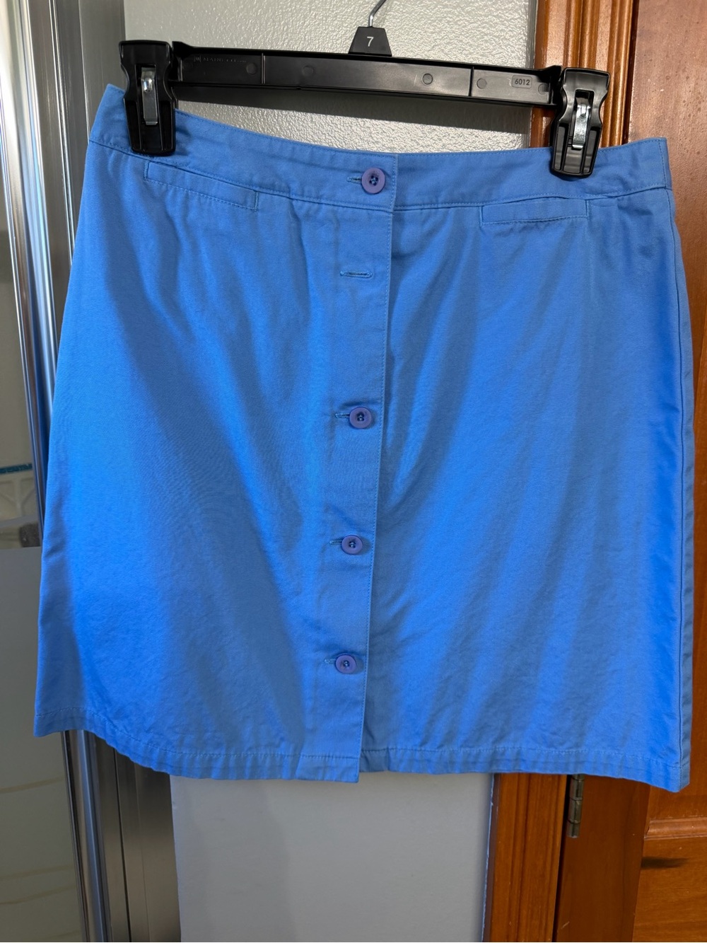 Liz Claiborne Bright Blue Button-Front Mini Skirt